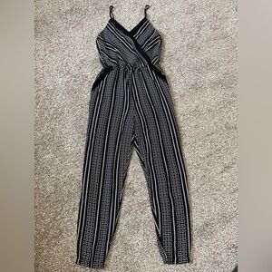 Bar III Black and White Patterned Jumpsuit